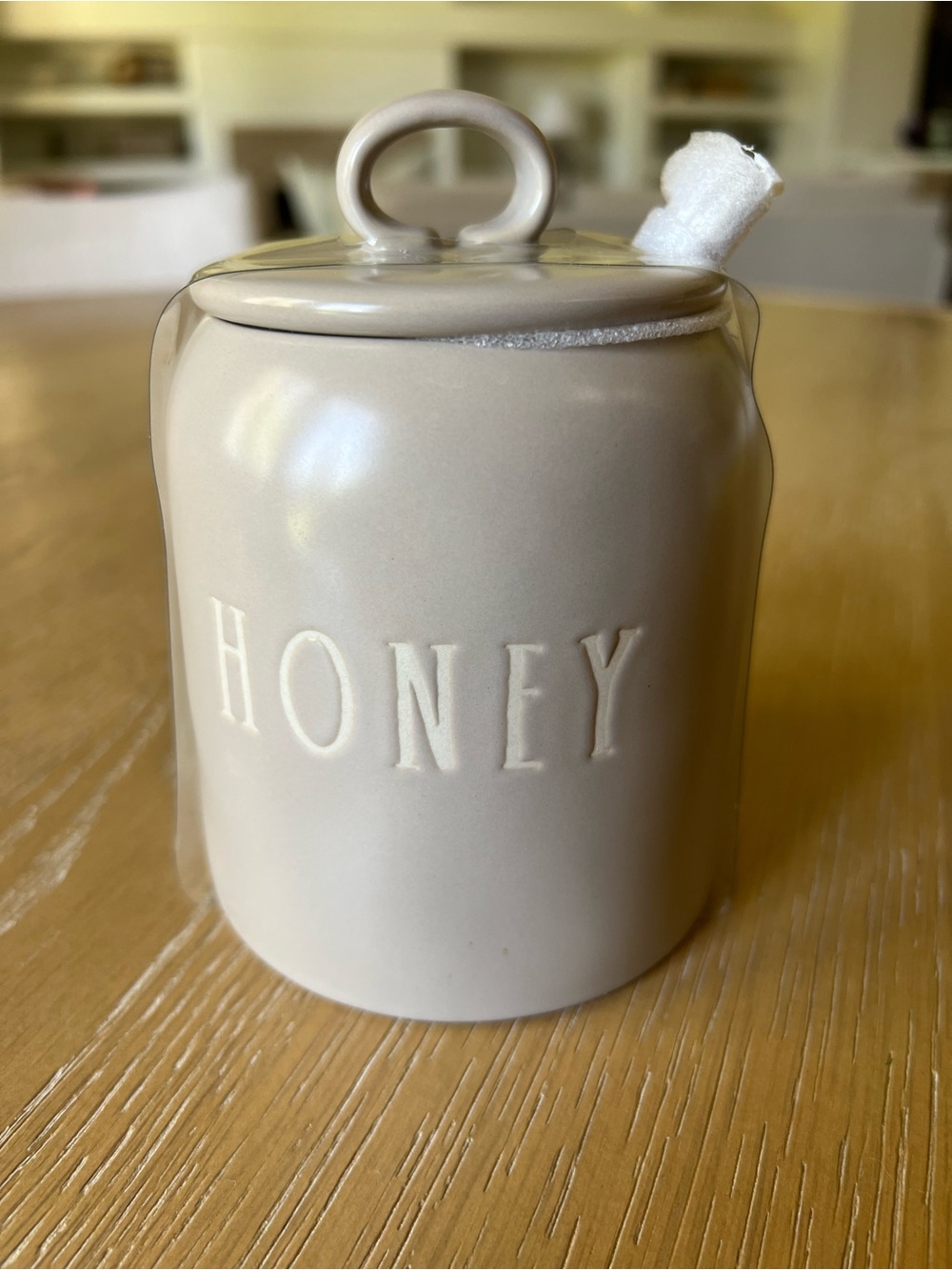 Target Ceramic Honey Jar with Lid in Cream